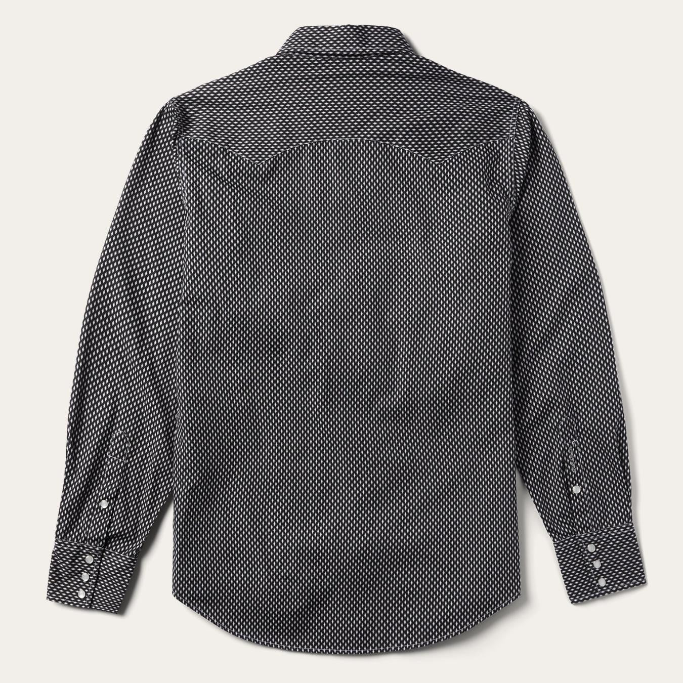 Men Modern Cut Stetson Black Diamond Shirt Black