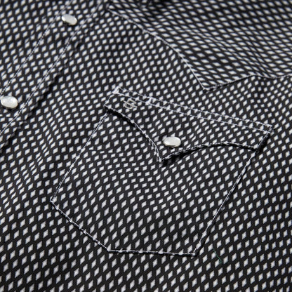 Men Modern Cut Stetson Black Diamond Shirt Black