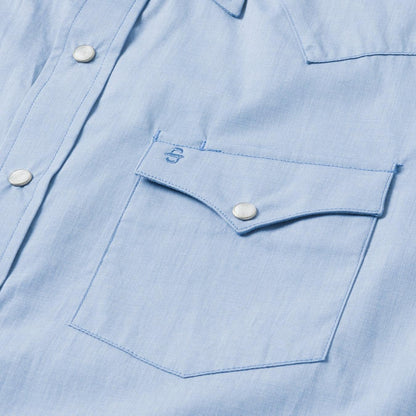 Men Modern Cut Stetson Blue End On End Solid Shirt Blue
