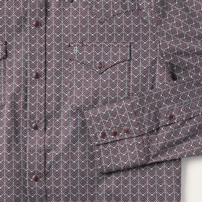 Men Modern Cut Stetson Chevron Grid Shirt Brown