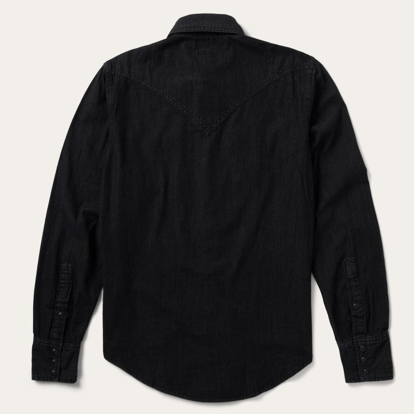 Men Modern Cut Stetson Modern Denim Western Shirt Black