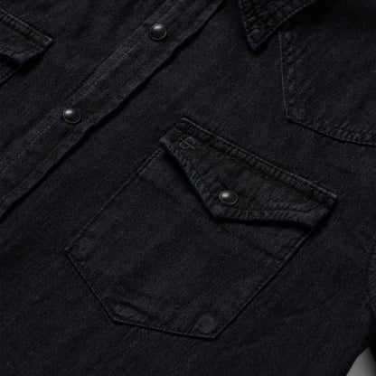 Men Modern Cut Stetson Modern Denim Western Shirt Black