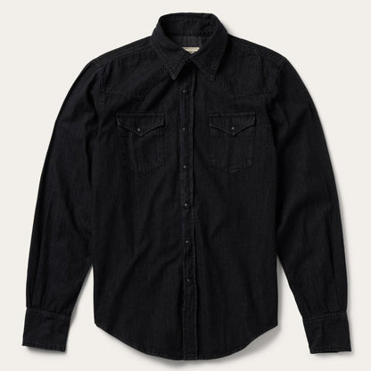 Men Modern Cut Stetson Modern Denim Western Shirt Black