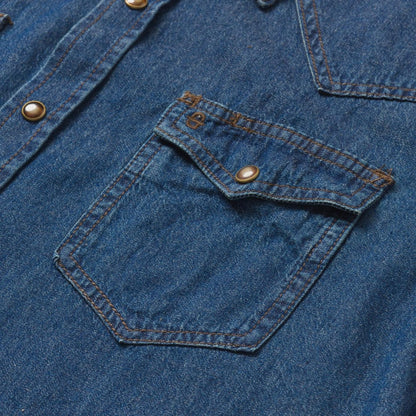 Men Modern Cut Stetson Modern Denim Western Shirt Blue
