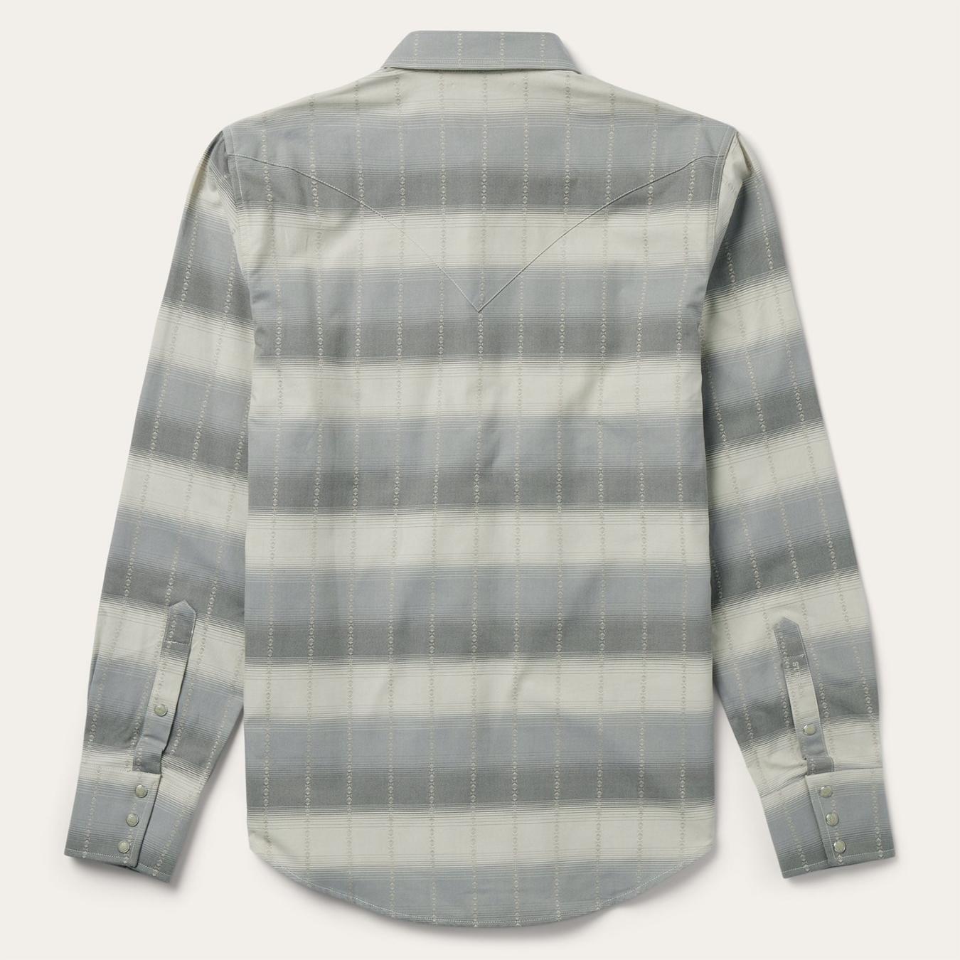 Men Modern Cut Stetson Serape Dobby Twill Western Shirt Brown