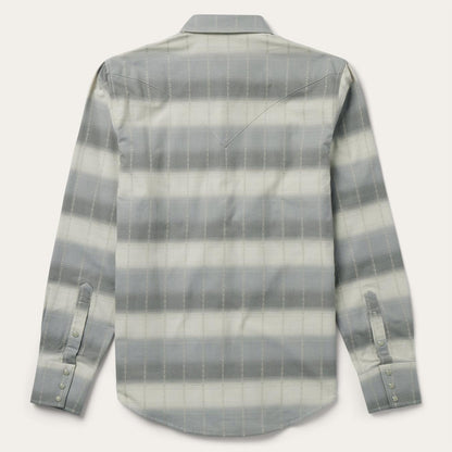 Men Modern Cut Stetson Serape Dobby Twill Western Shirt Brown