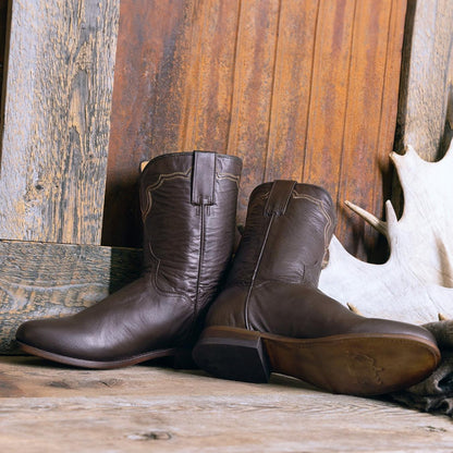 Men Ropers Stetson Puncher Boots Brown