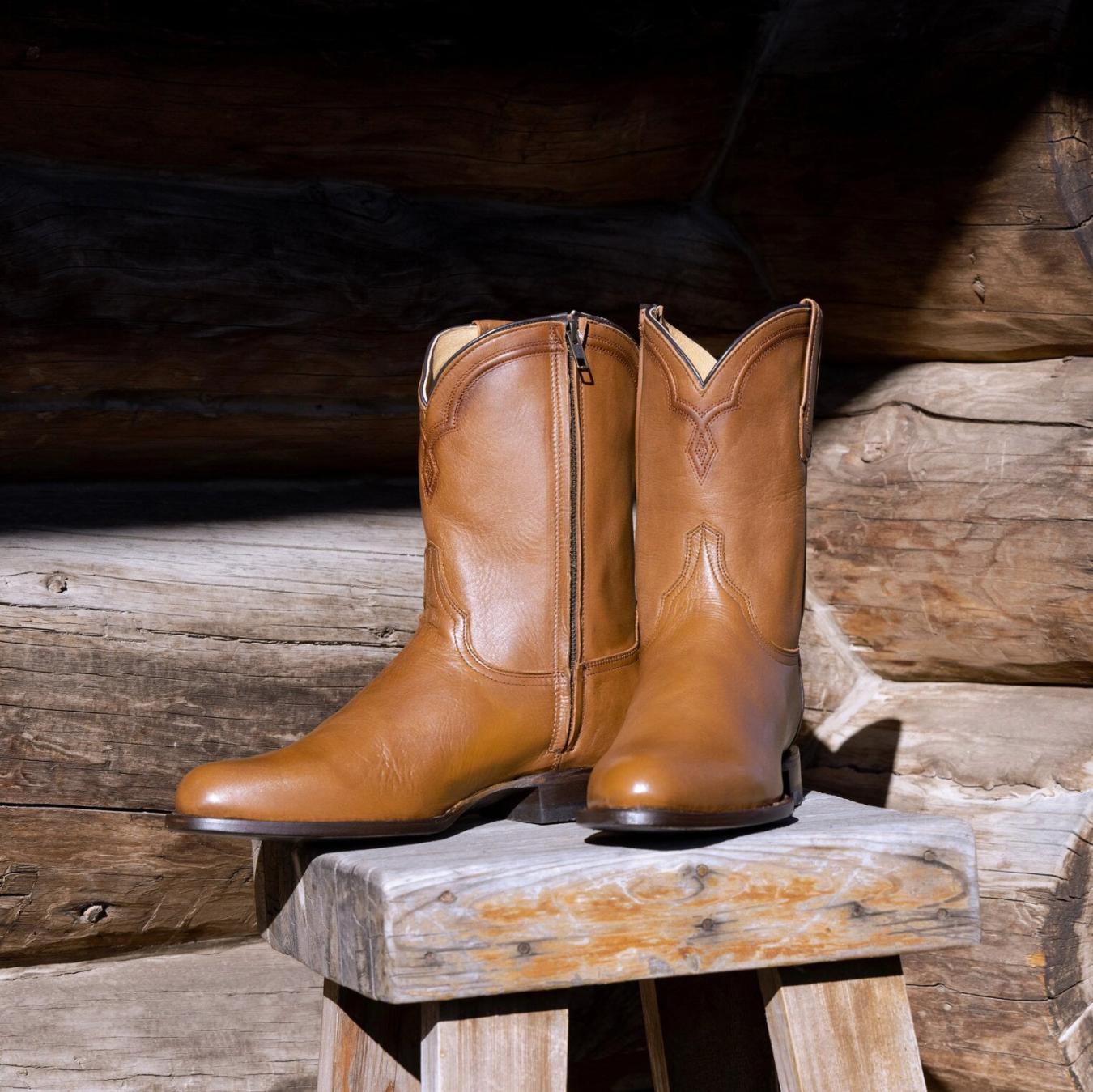Men Ropers Stetson Rancher Zip Roper Burnished Tan