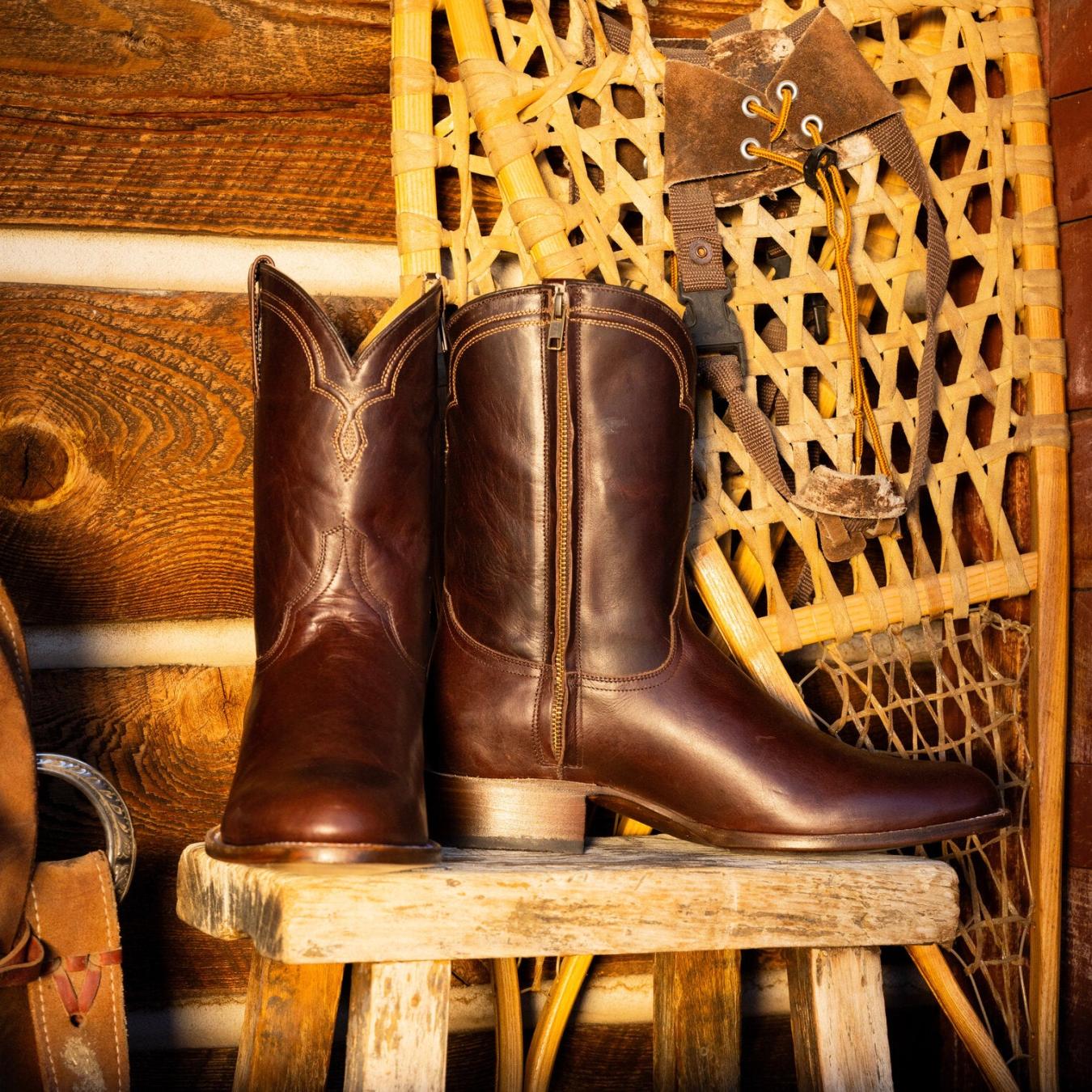 Men Ropers Stetson Rancher Zip Roper Oiled Oxblood