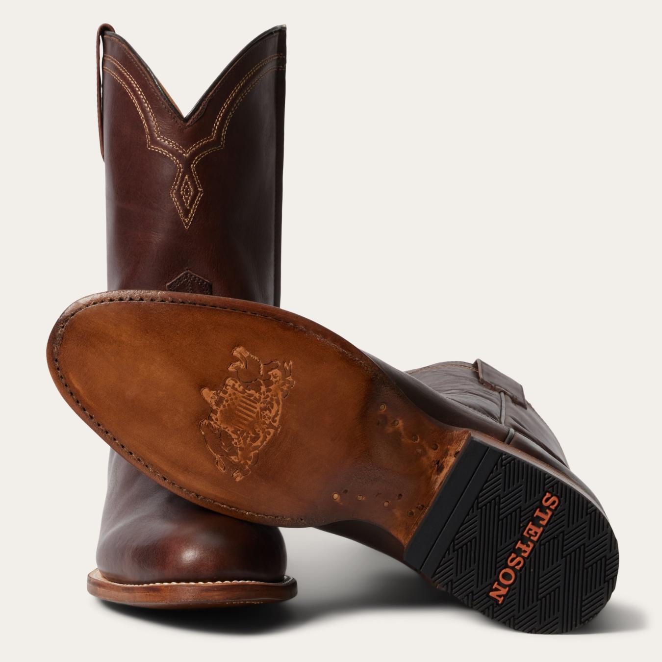 Men Ropers Stetson Rancher Zip Roper Oiled Oxblood