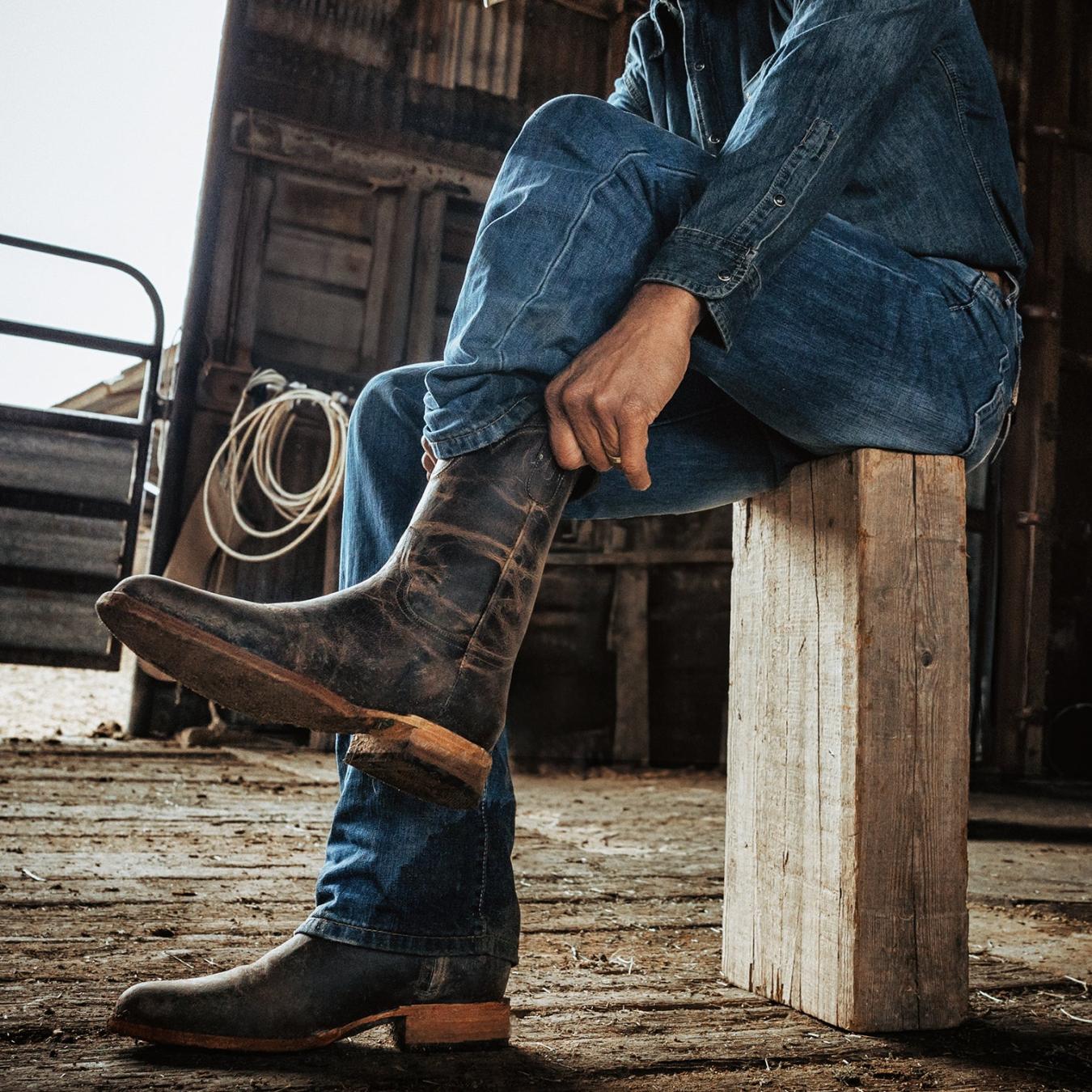Men Ropers Stetson Rancher Zip Roper Oiled Walnut