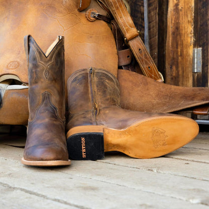 Men Ropers Stetson Rancher Zip Roper Oiled Walnut