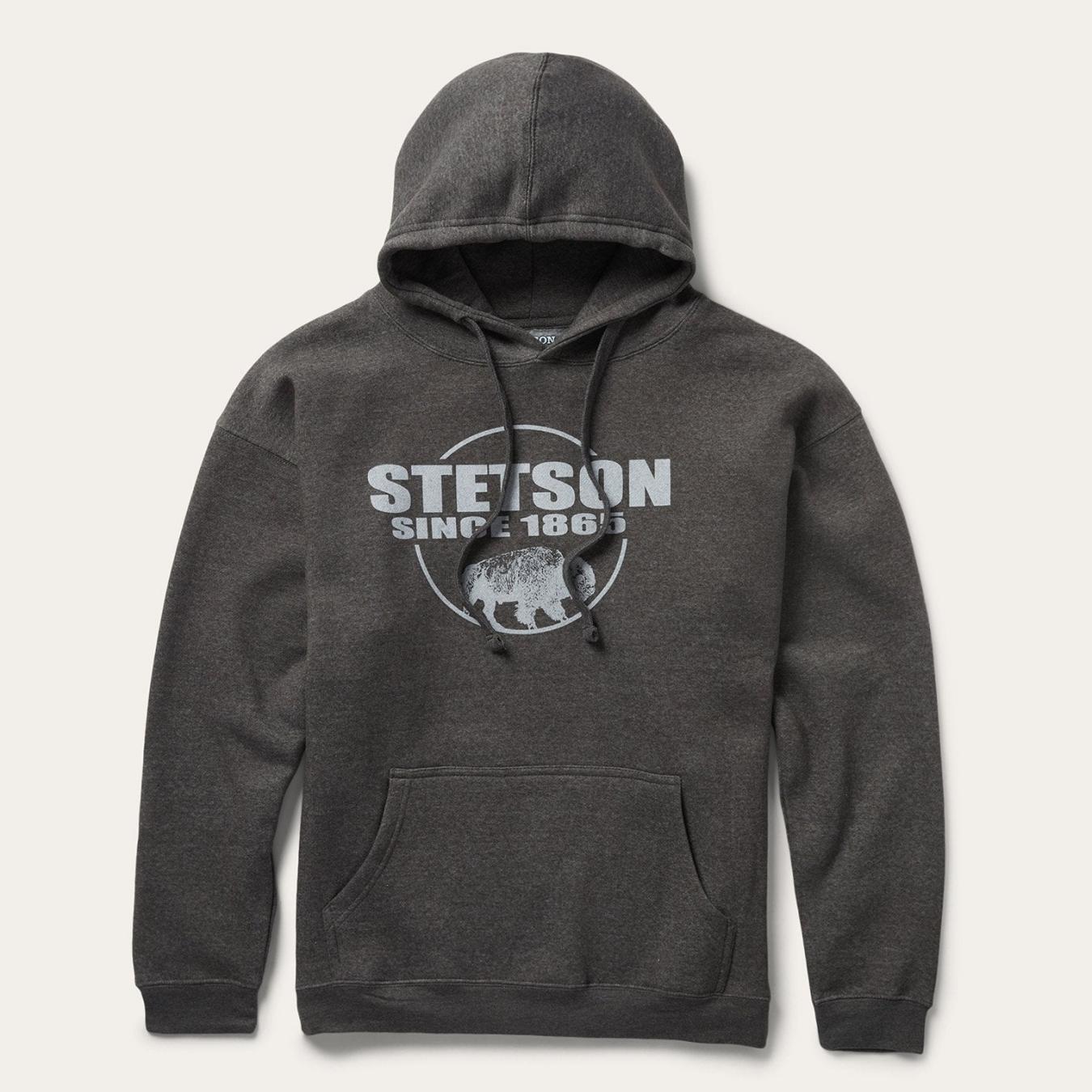Men Sweaters & Hoodies Stetson Bison Hoodie Grey