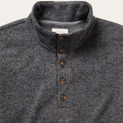 Men Sweaters & Hoodies Stetson Button-Front Grey Pullover Knit Sweater Grey