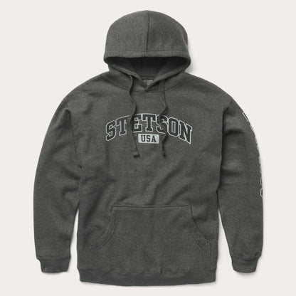 Men Sweaters & Hoodies Stetson Charcoal Heather Fleece Hooded Sweatshirt Grey