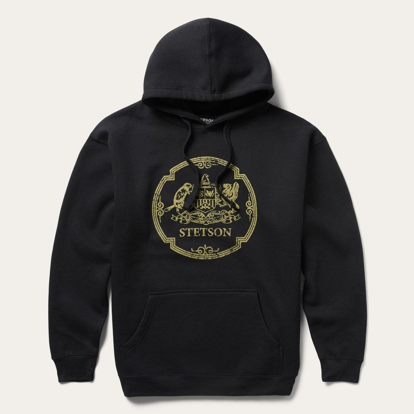 Men Sweaters & Hoodies Stetson Classic Crest Hooded Sweatshirt Black