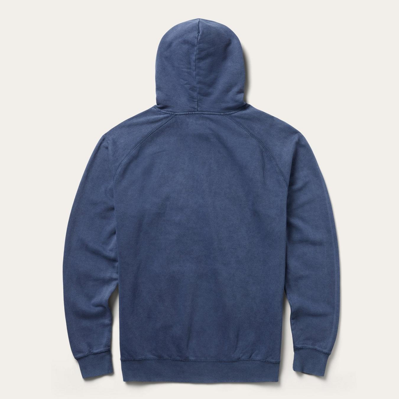 Men Sweaters & Hoodies Stetson Distressed Logo Hooded Sweatshirt Blue
