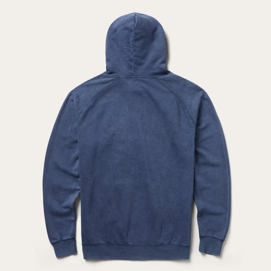 Men Sweaters & Hoodies Stetson Distressed Logo Hooded Sweatshirt Blue