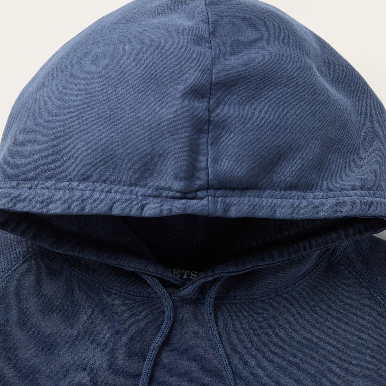 Men Sweaters & Hoodies Stetson Distressed Logo Hooded Sweatshirt Blue