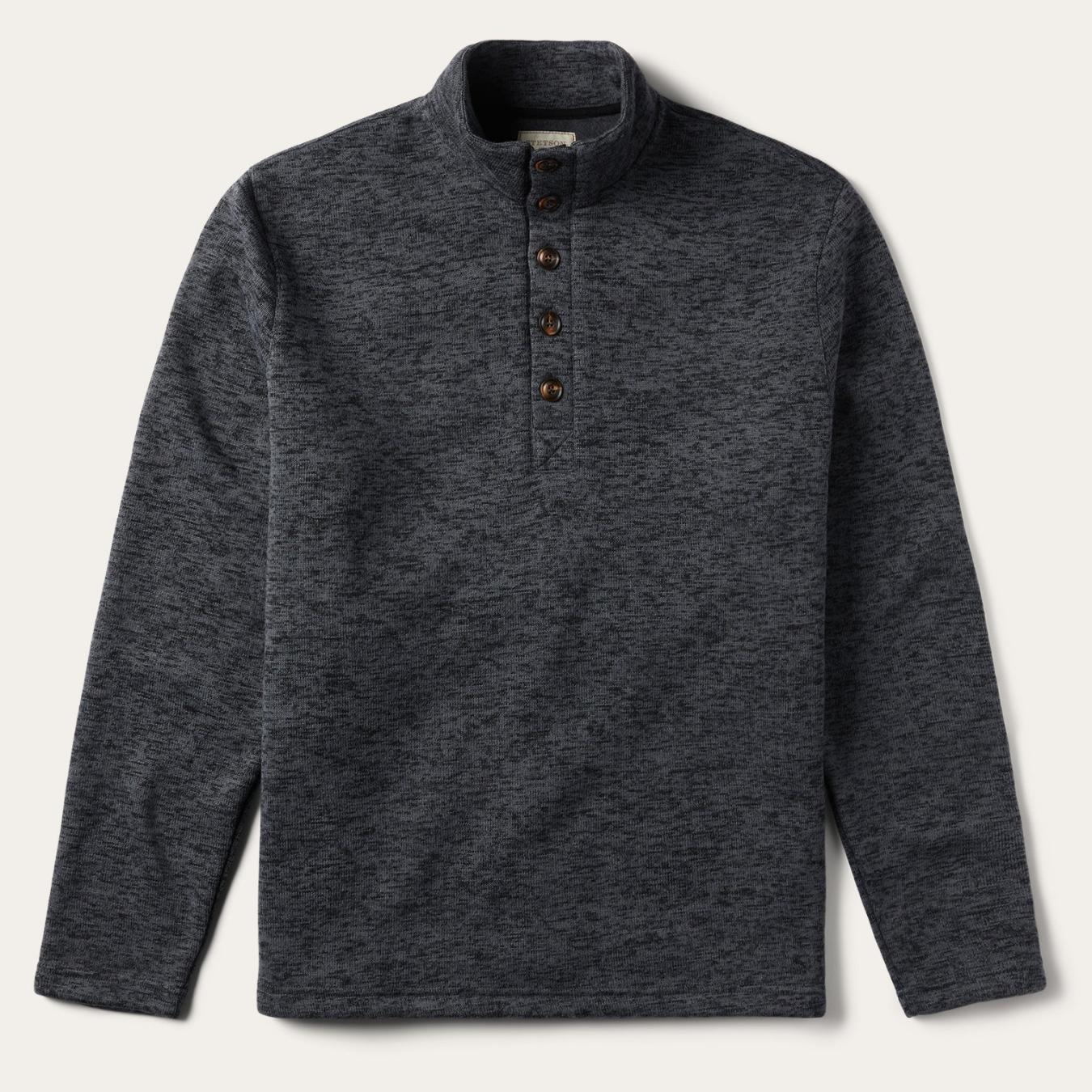 Men Sweaters & Hoodies Stetson Grey Bonded Knit Sweater Grey