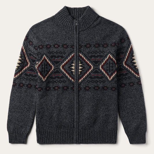 Men Sweaters & Hoodies Stetson Horizontal Aztec Cardigan Grey