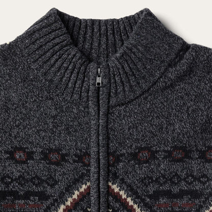 Men Sweaters & Hoodies Stetson Horizontal Aztec Cardigan Grey