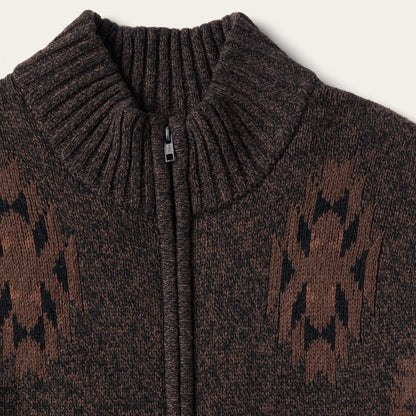 Men Sweaters & Hoodies Stetson Vertical Aztec Cardigan Brown