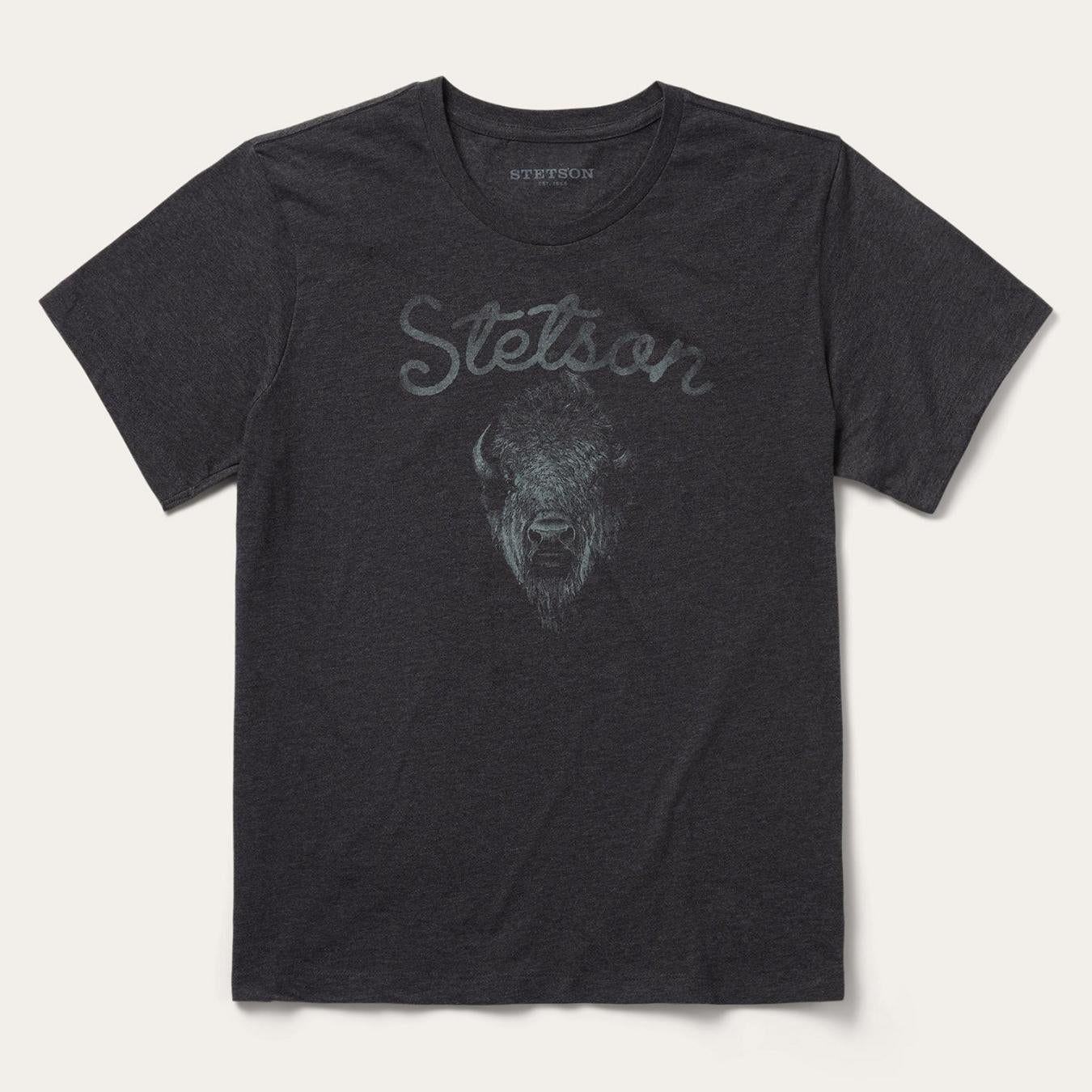 Men Tees Stetson Bison Spirit Graphic Tee Black
