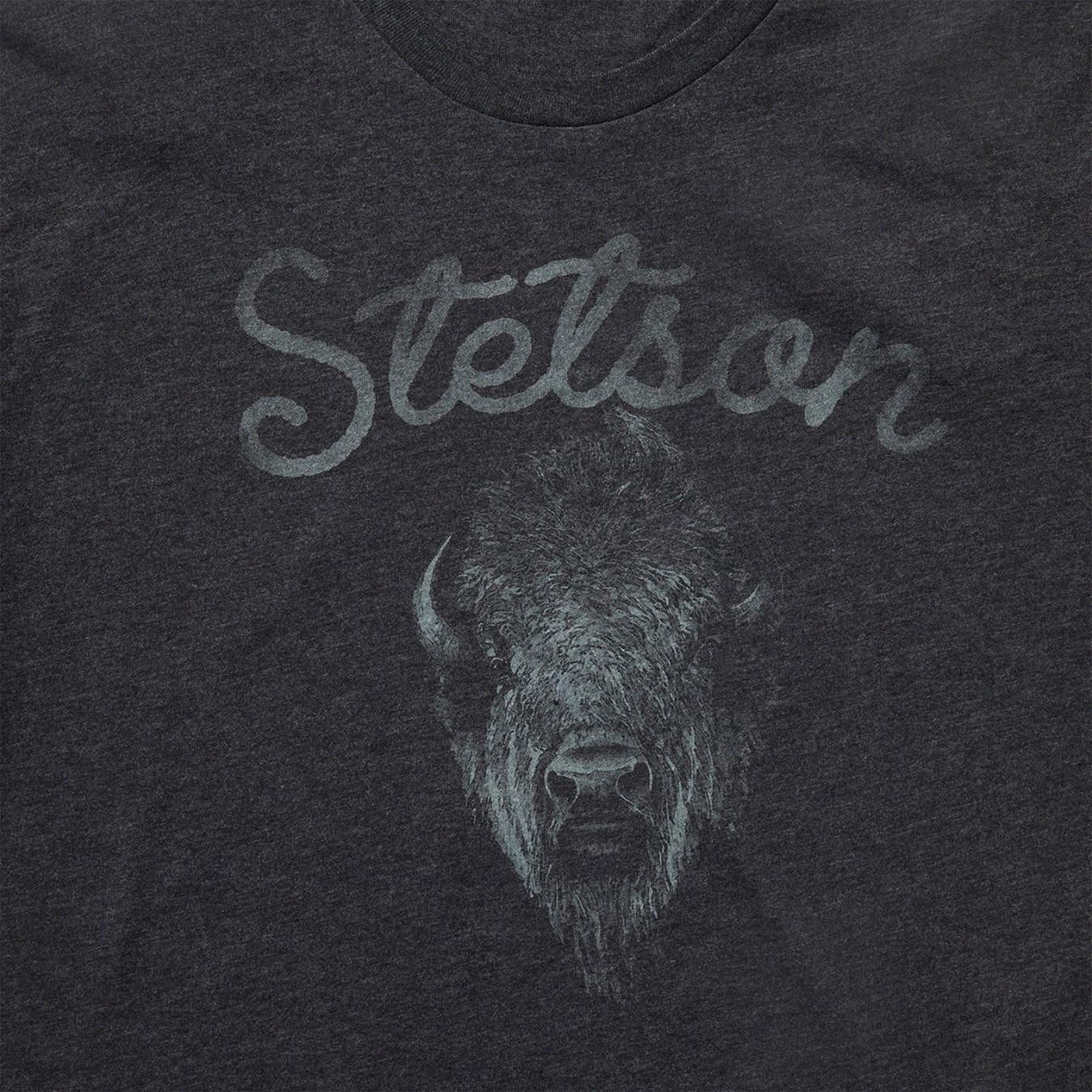 Men Tees Stetson Bison Spirit Graphic Tee Black