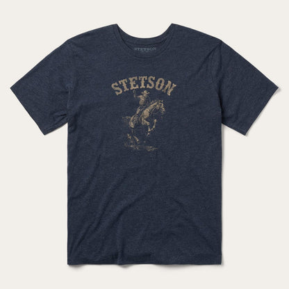 Men Tees Stetson Bronco Rider Graphic Tee Blue