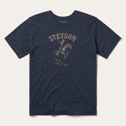 Men Tees Stetson Bronco Rider Graphic Tee Blue