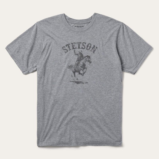 Men Tees Stetson Bronco Rider Graphic Tee Grey
