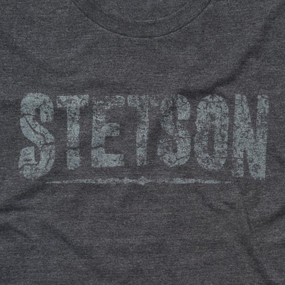 Men Tees Stetson Distressed Stetson Graphic Tee Grey