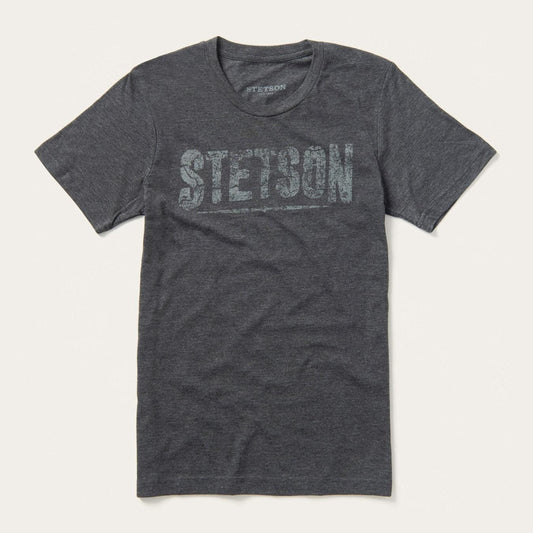 Men Tees Stetson Distressed Stetson Graphic Tee Grey
