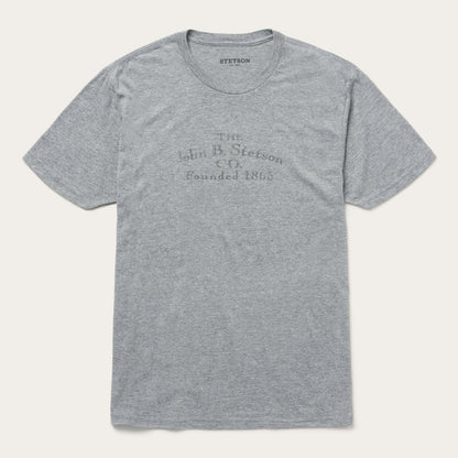 Men Tees Stetson John B. Stetson Co Graphic Tee Grey