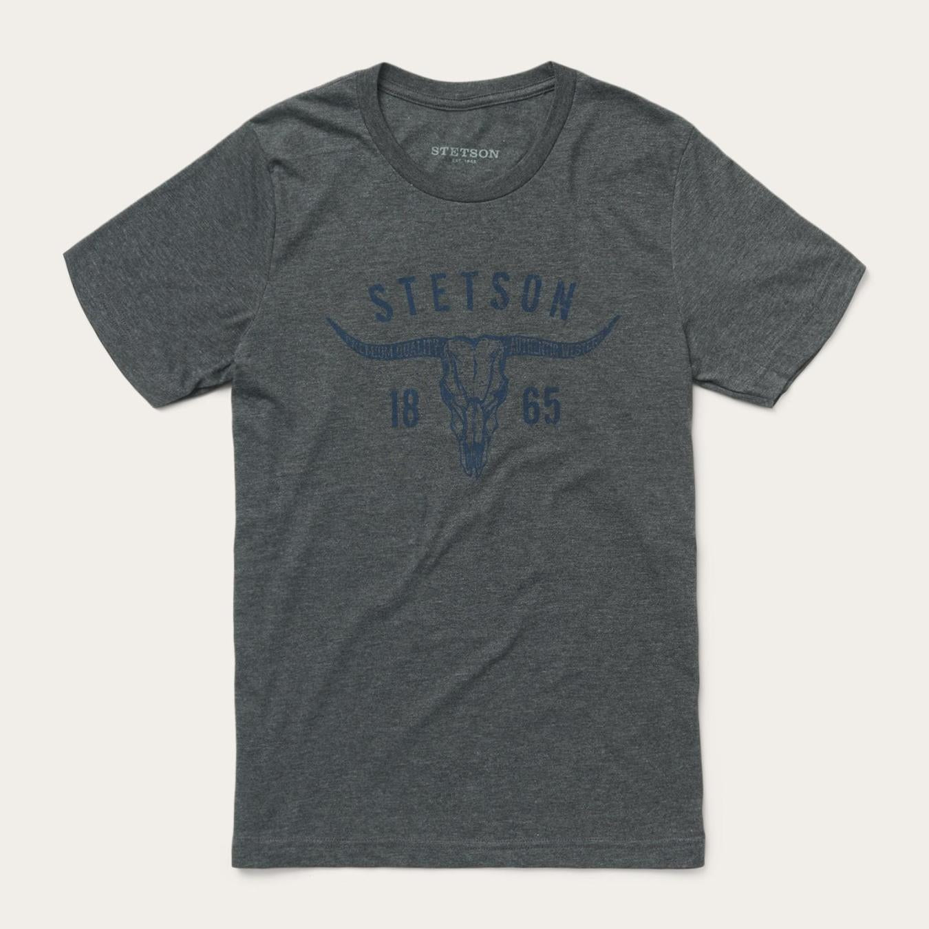 Men Tees Stetson Longhorn Graphic Tee Grey