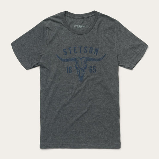 Men Tees Stetson Longhorn Graphic Tee Grey