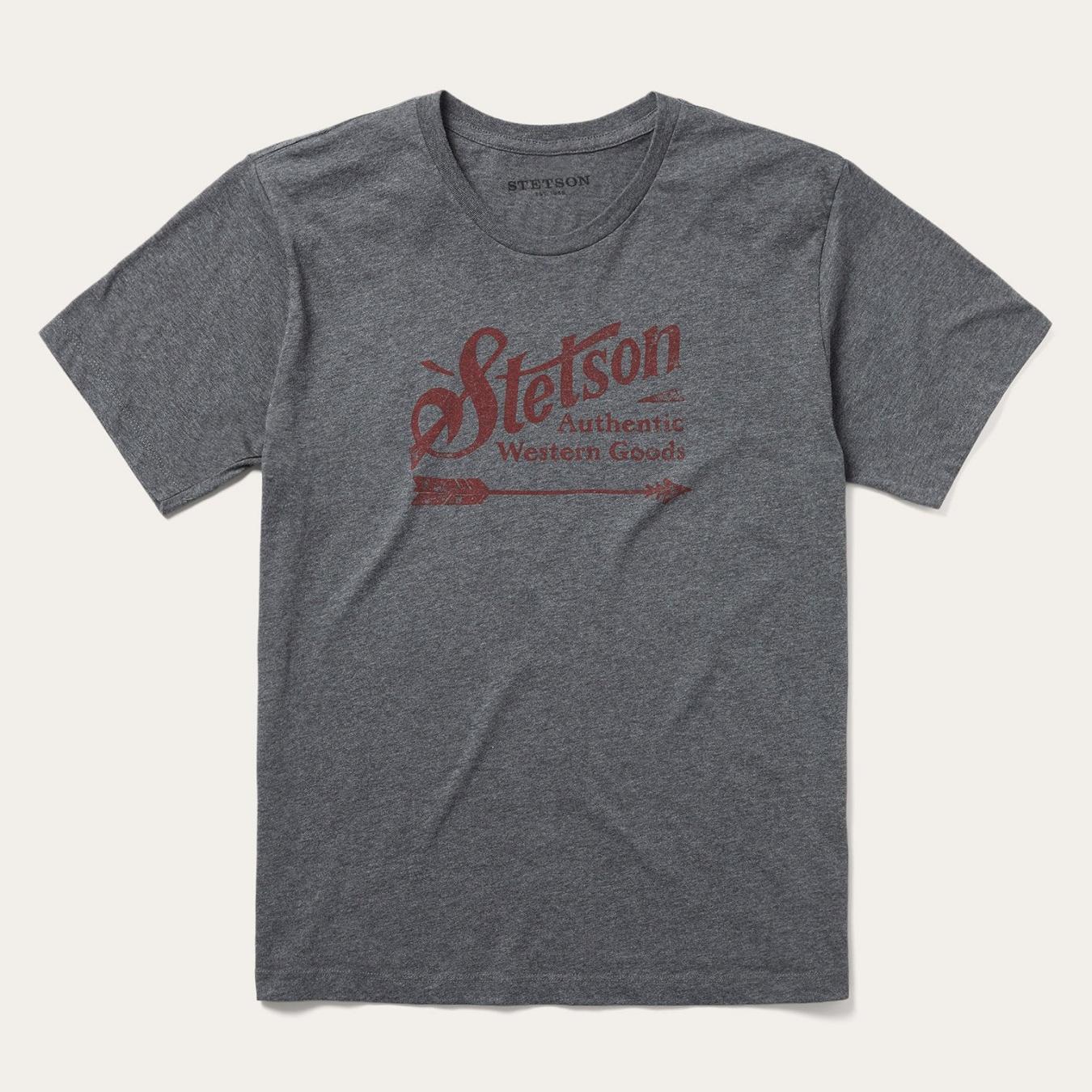 Men Tees Stetson Vintage Arrow Graphic Tee Grey
