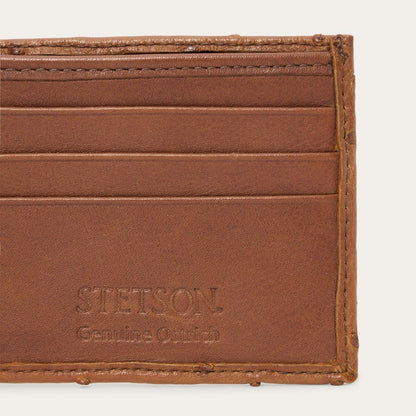 Men Wallets Stetson Ostrich Bi-Fold Wallet Antique Cognac
