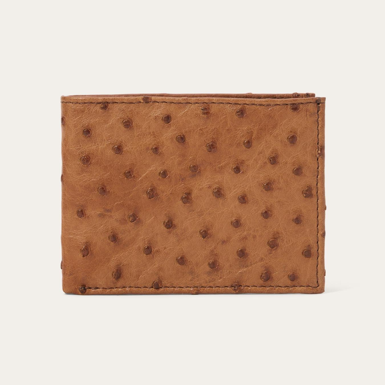 Men Wallets Stetson Ostrich Bi-Fold Wallet Antique Cognac