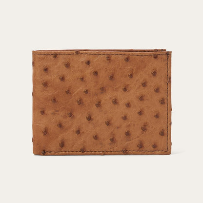 Men Wallets Stetson Ostrich Bi-Fold Wallet Antique Cognac