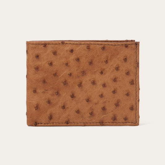 Men Wallets Stetson Ostrich Bi-Fold Wallet Antique Cognac