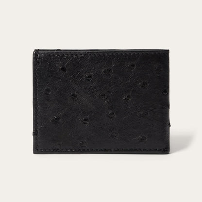 Men Wallets Stetson Ostrich Bi-Fold Wallet Black Cowboy Classic