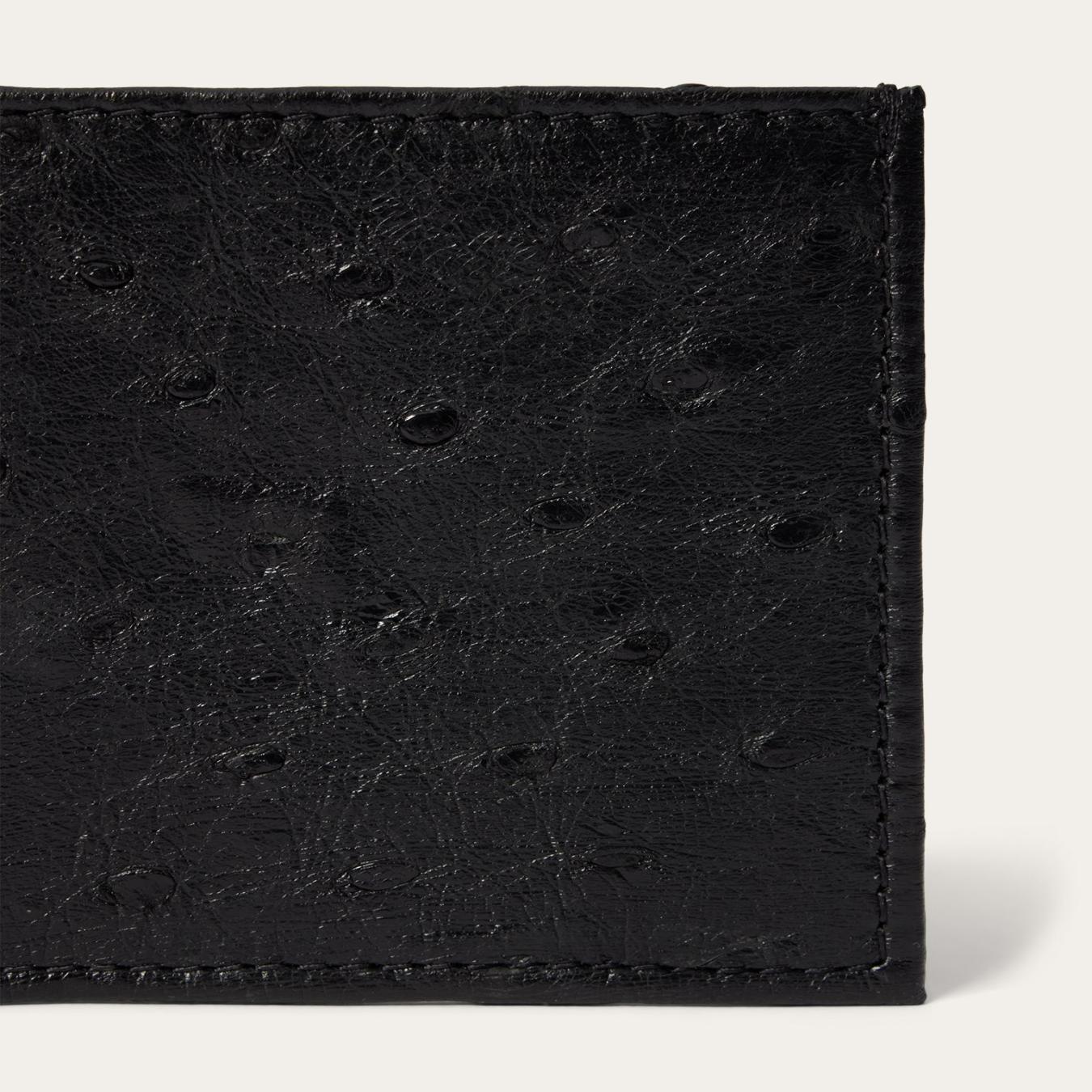 Men Wallets Stetson Ostrich Bi-Fold Wallet Black Cowboy Classic