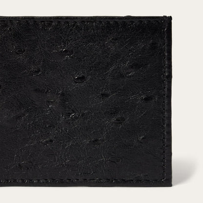 Men Wallets Stetson Ostrich Bi-Fold Wallet Black Cowboy Classic