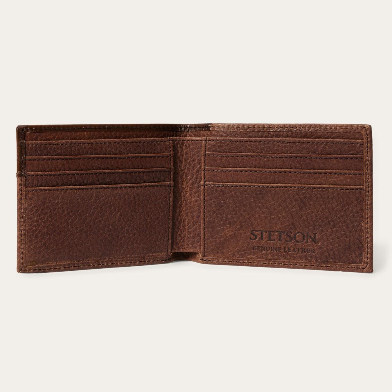 Men Wallets Stetson Steer Head Bi-Fold Wallet Brown