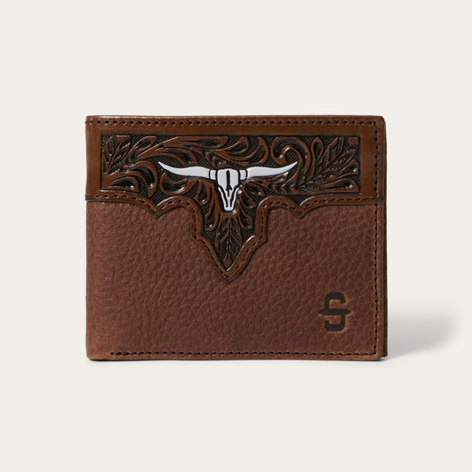 Men Wallets Stetson Steer Head Bi-Fold Wallet Brown
