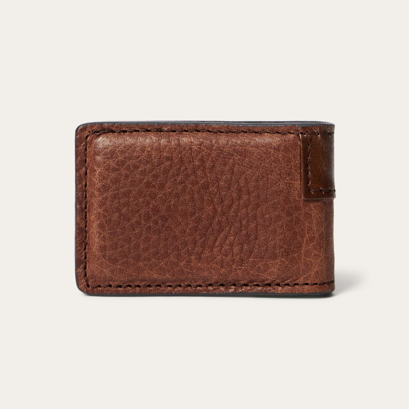 Men Wallets Stetson Steer Head Money Clip Brown