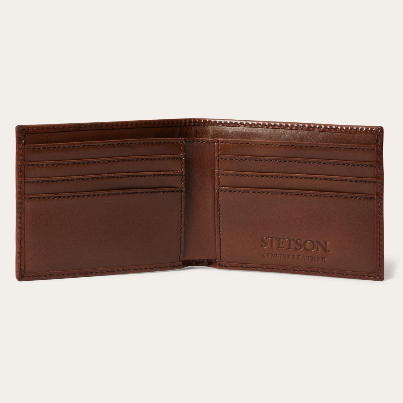 Men Wallets Stetson Tooled Bi-Fold Wallet Brown