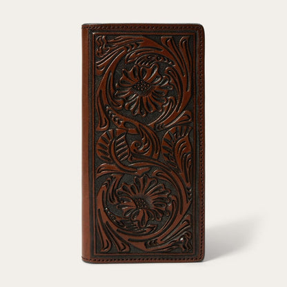 Men Wallets Stetson Tooled Checkbook Brown